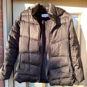 Black Calvin Klein winter puff coat